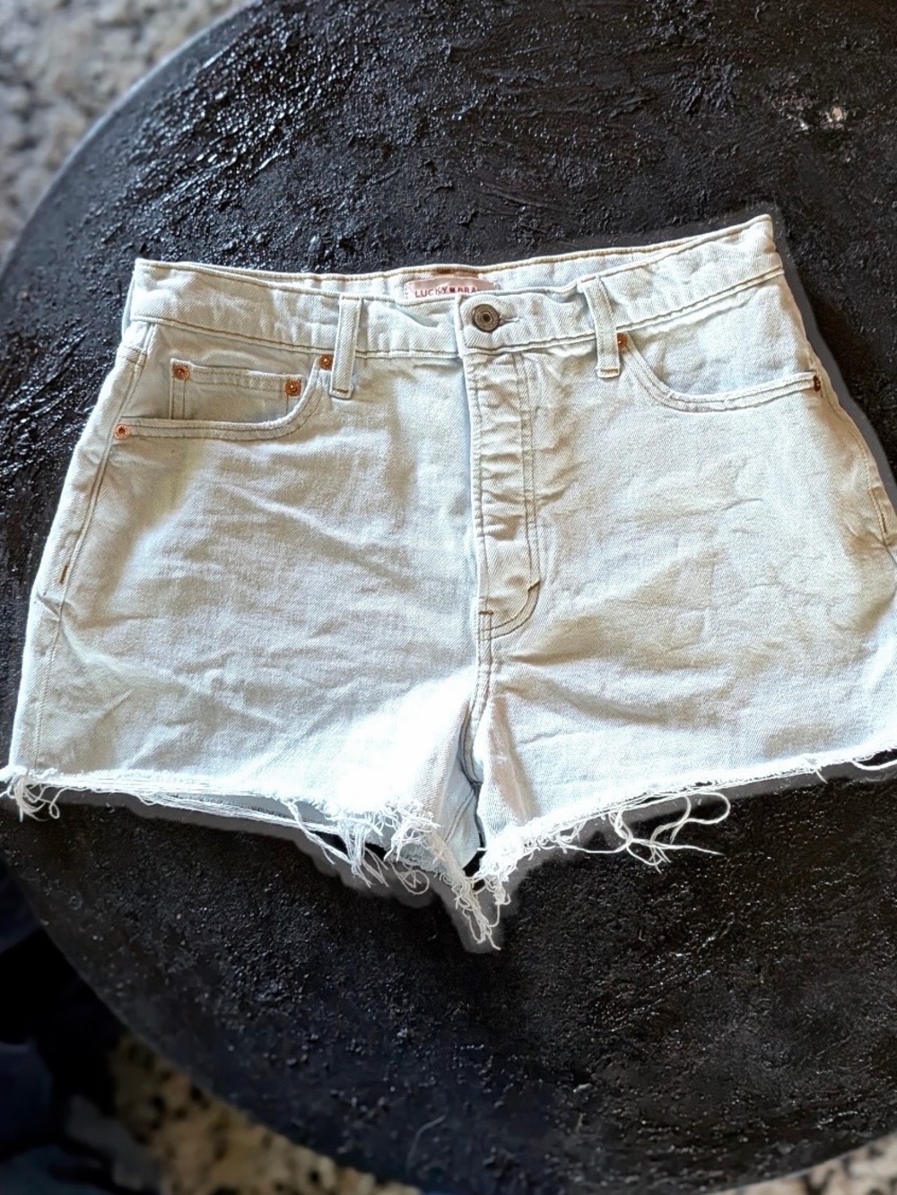 Lucky Brand - Button Fly sz 10/30 Light Wash Denim Cutoff Shorts